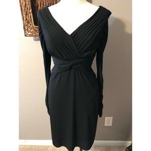 Tadashi Shoji Black Long Sleeve Cocktails Party Event Dress XS 0 2 4